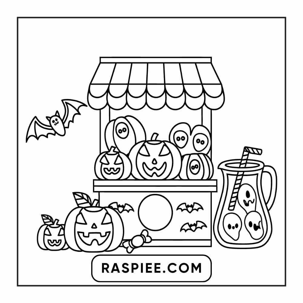 100 Bold Easy Spooky Food & Drinks Coloring Pages Printable PDF Instant Download