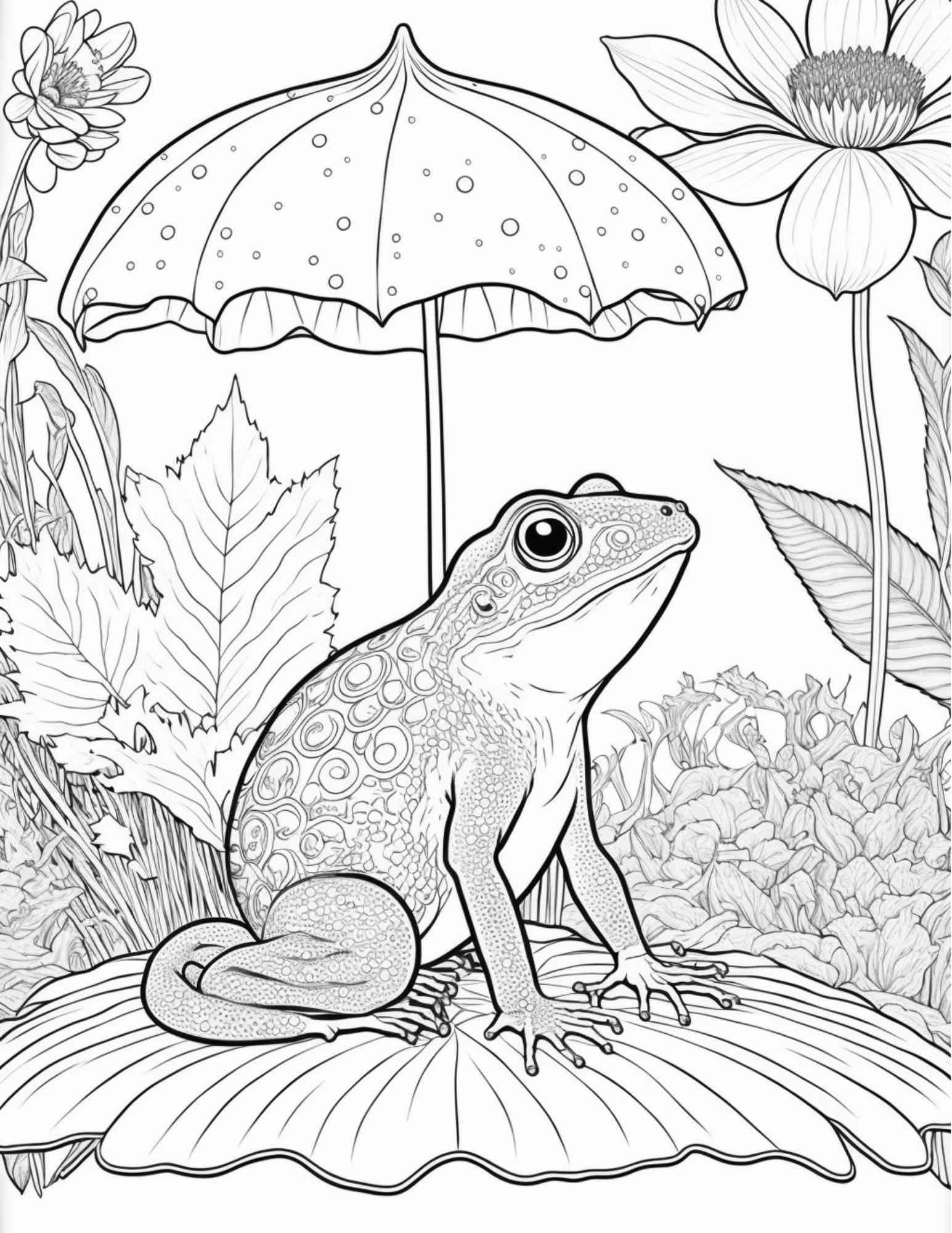 100 Mushroom Forest Coloring Pages Printable for Adults and Kids, Grayscale Coloring Book, Printable PDF File Instant Download