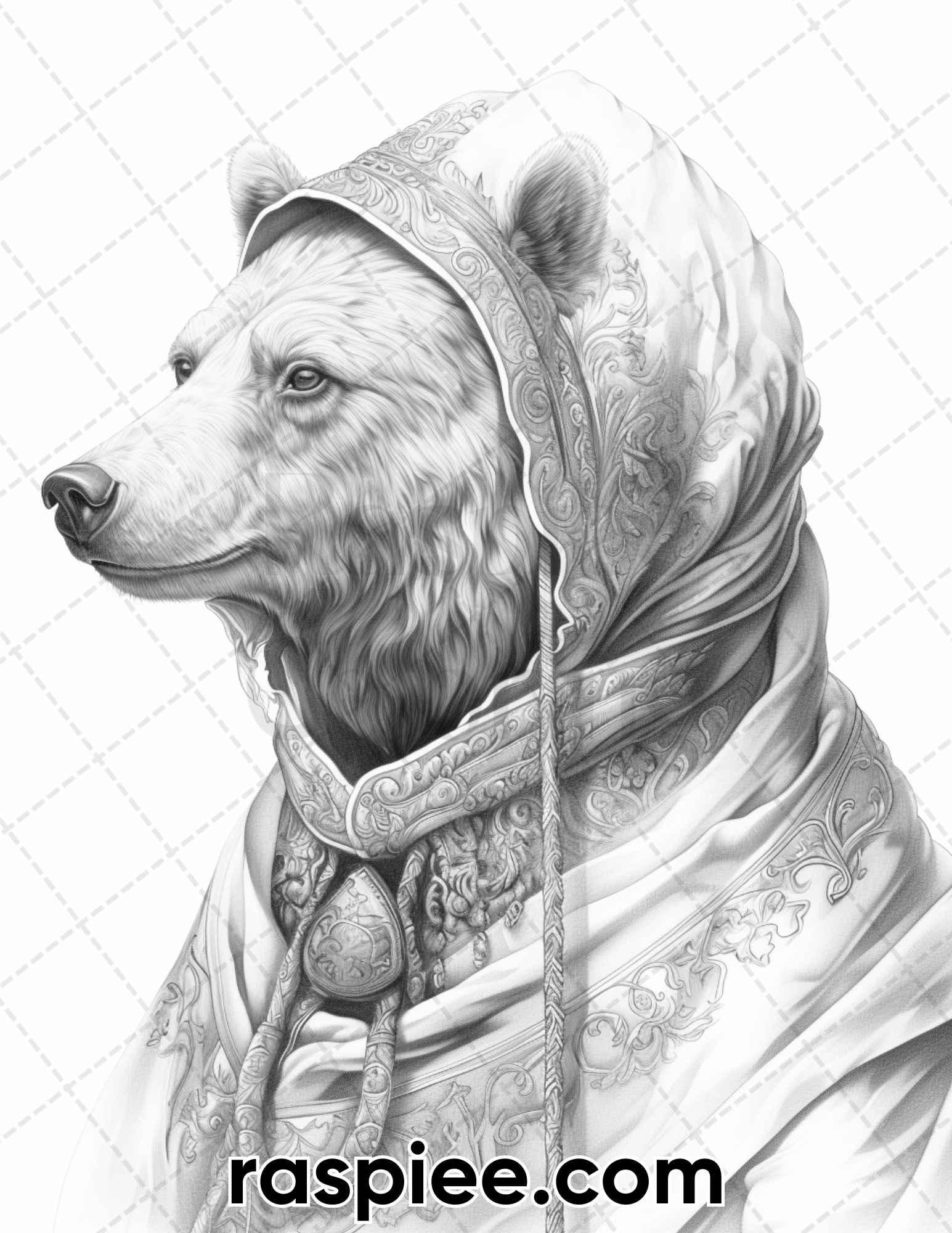 80 Gothic Animals Grayscale Adult Coloring Pages, Printable PDF Instant Download