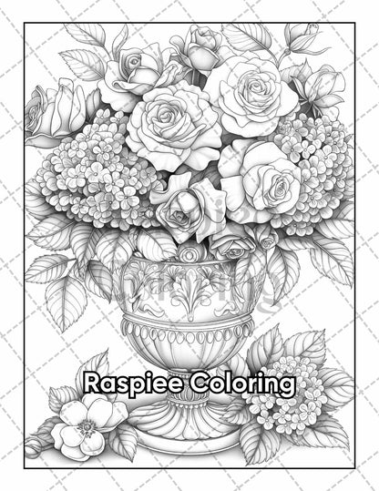 101 Tranquil Blooms Adult Coloring Pages Printable PDF Instant Download