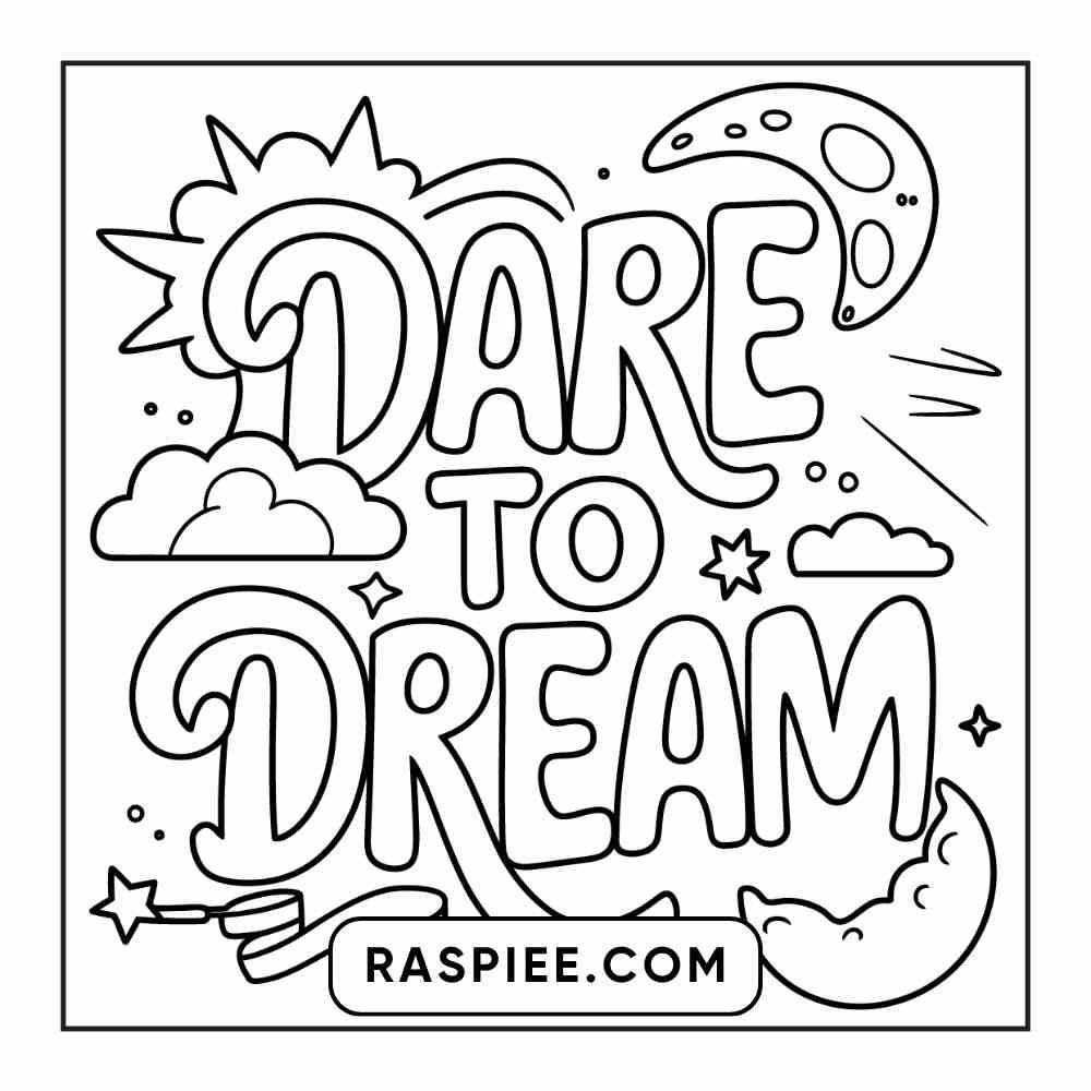 78 Bold and Easy Inspirational Words Coloring Pages Printable PDF Instant Download