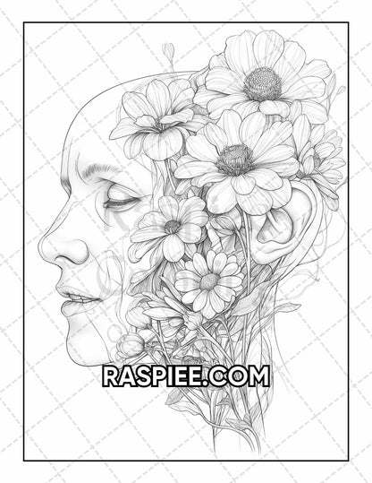 50 Botanical Anatomy Adult Coloring Pages Printable PDF Instant Download