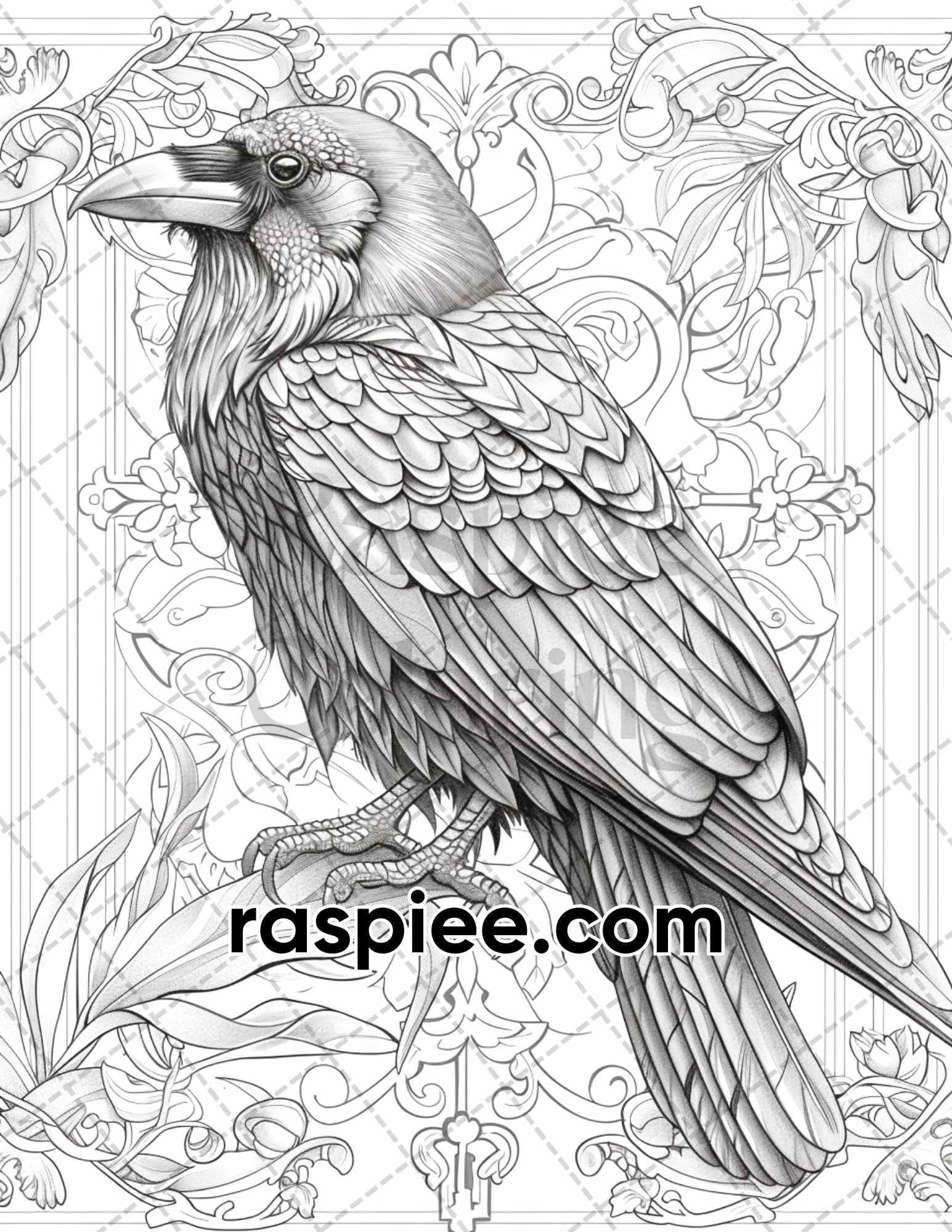 66 Intricate Gothic Tattoos Grayscale Adult Coloring Pages, Printable PDF Instant Download