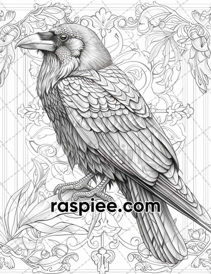66 Intricate Gothic Tattoos Grayscale Adult Coloring Pages, Printable PDF Instant Download