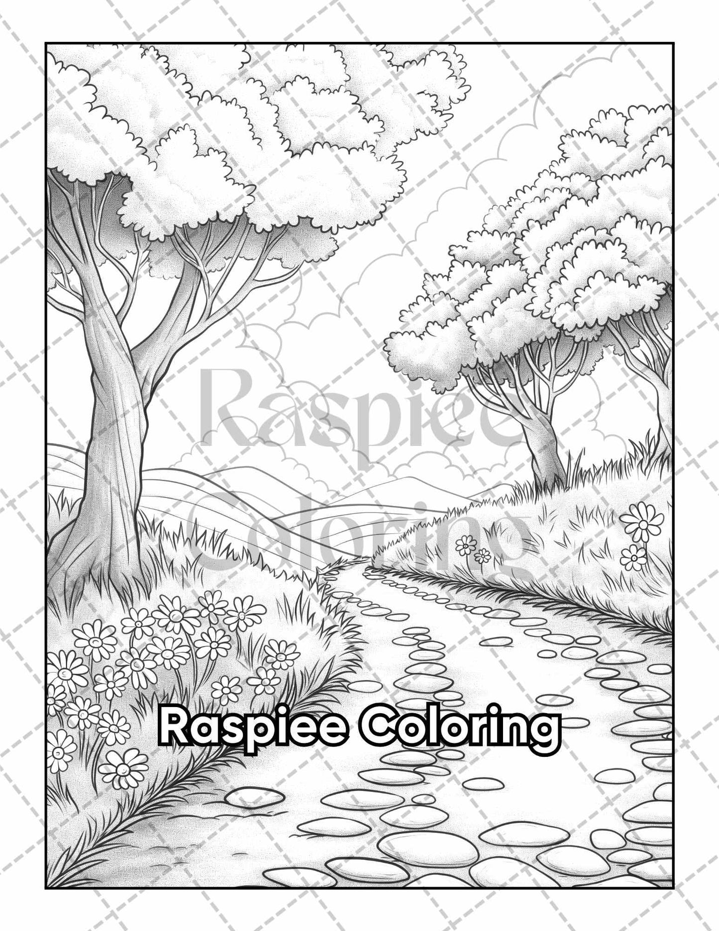 50 Country Farm Scenes Adult Coloring Pages Printable PDF Instant Download