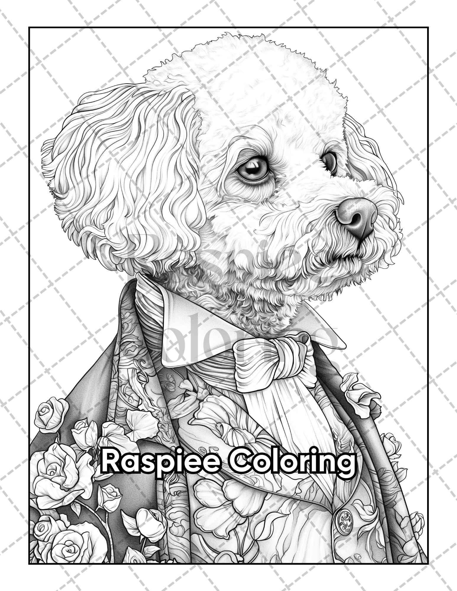 50 Dogs Dressed Up Adult Coloring Pages Printable PDF Instant Download