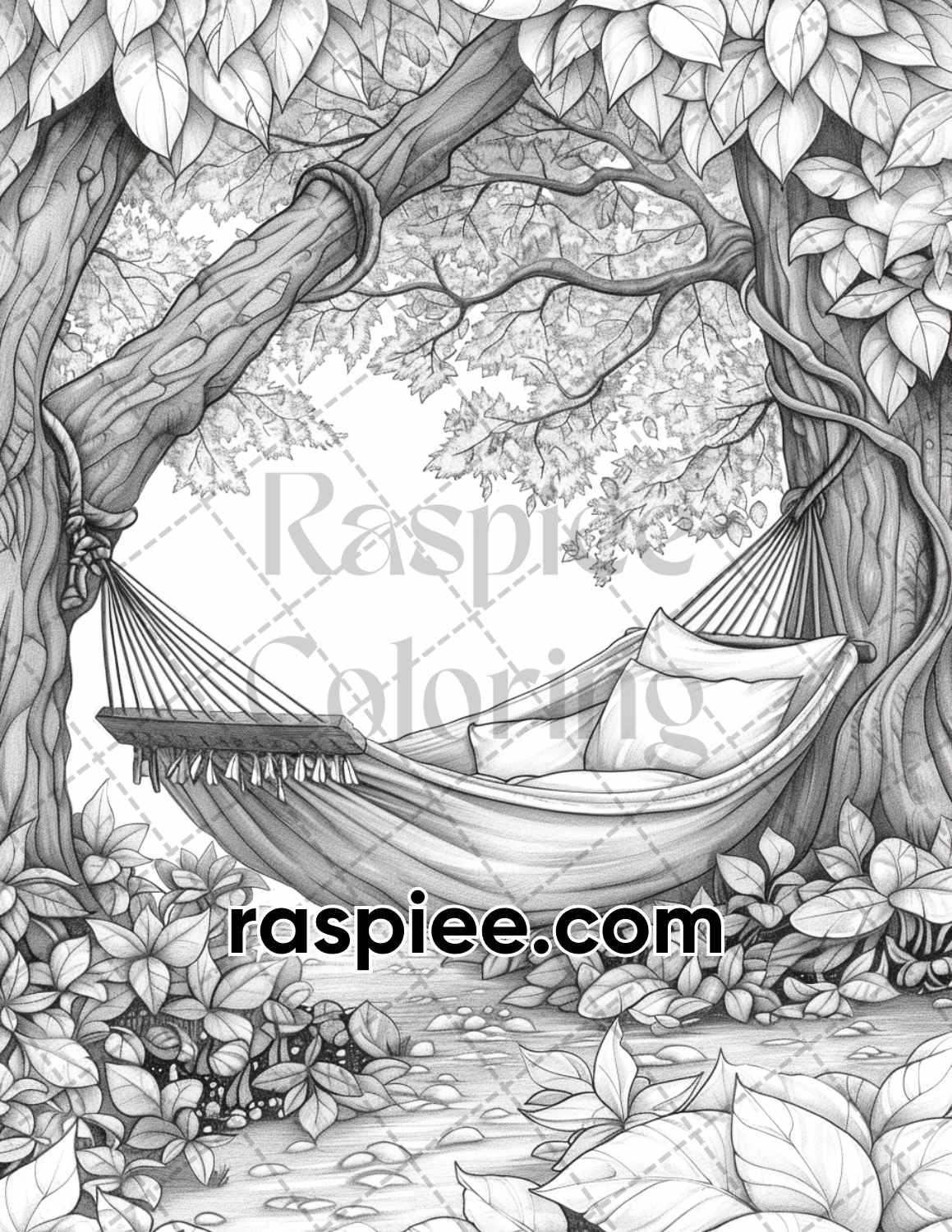 62 Relaxing Summer Grayscale Adult Coloring Pages Printable PDF Instant Download