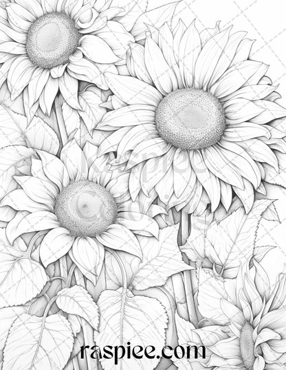 Autumn Vibes Grayscale Coloring Pages Printable for Adults, PDF File Instant Download