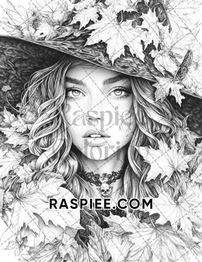 Enchanted Witches Adult Coloring Pages Printable PDF Instant Download