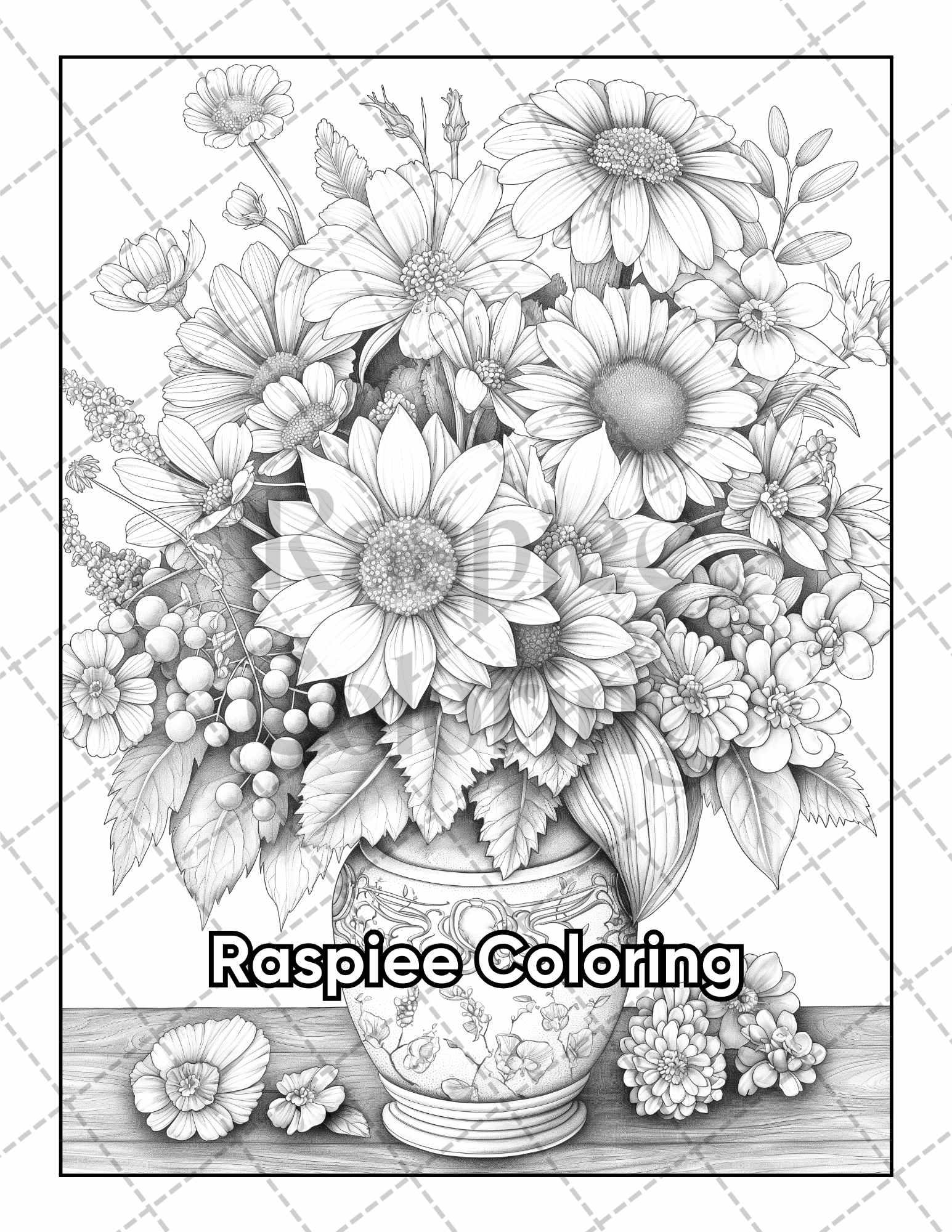 101 Tranquil Blooms Adult Coloring Pages Printable PDF Instant Download