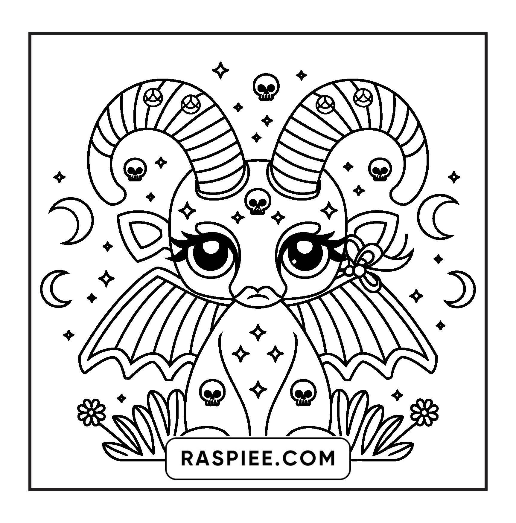 82 Bold and Easy Creepy Kawaii Coloring Pages