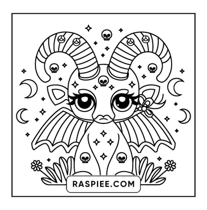 82 Bold and Easy Creepy Kawaii Coloring Pages