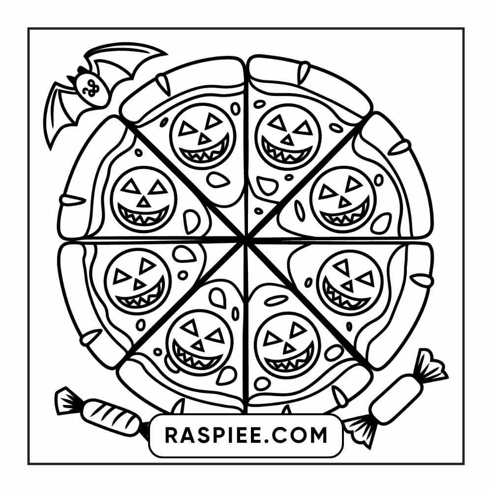 100 Bold Easy Spooky Food & Drinks Coloring Pages Printable PDF Instant Download