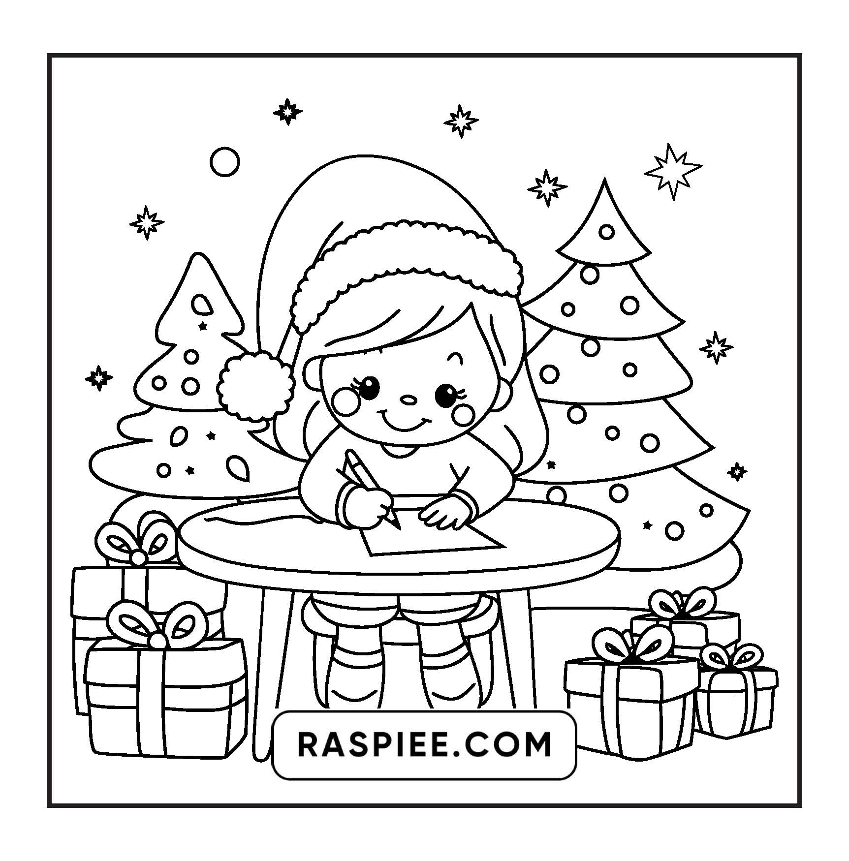 84 Bold and Easy Cozy Girl Christmas Coloring Pages