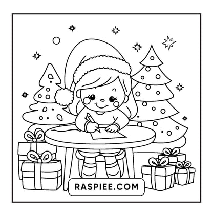 84 Bold and Easy Cozy Girl Christmas Coloring Pages