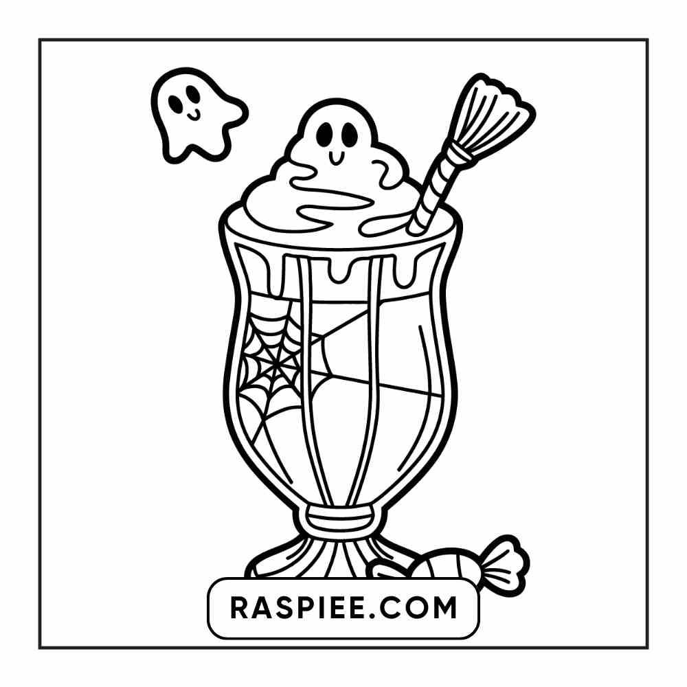 100 Bold Easy Spooky Food & Drinks Coloring Pages Printable PDF Instant Download