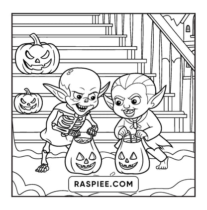 85 Bold and Easy Creepy Friends Halloween Coloring Pages
