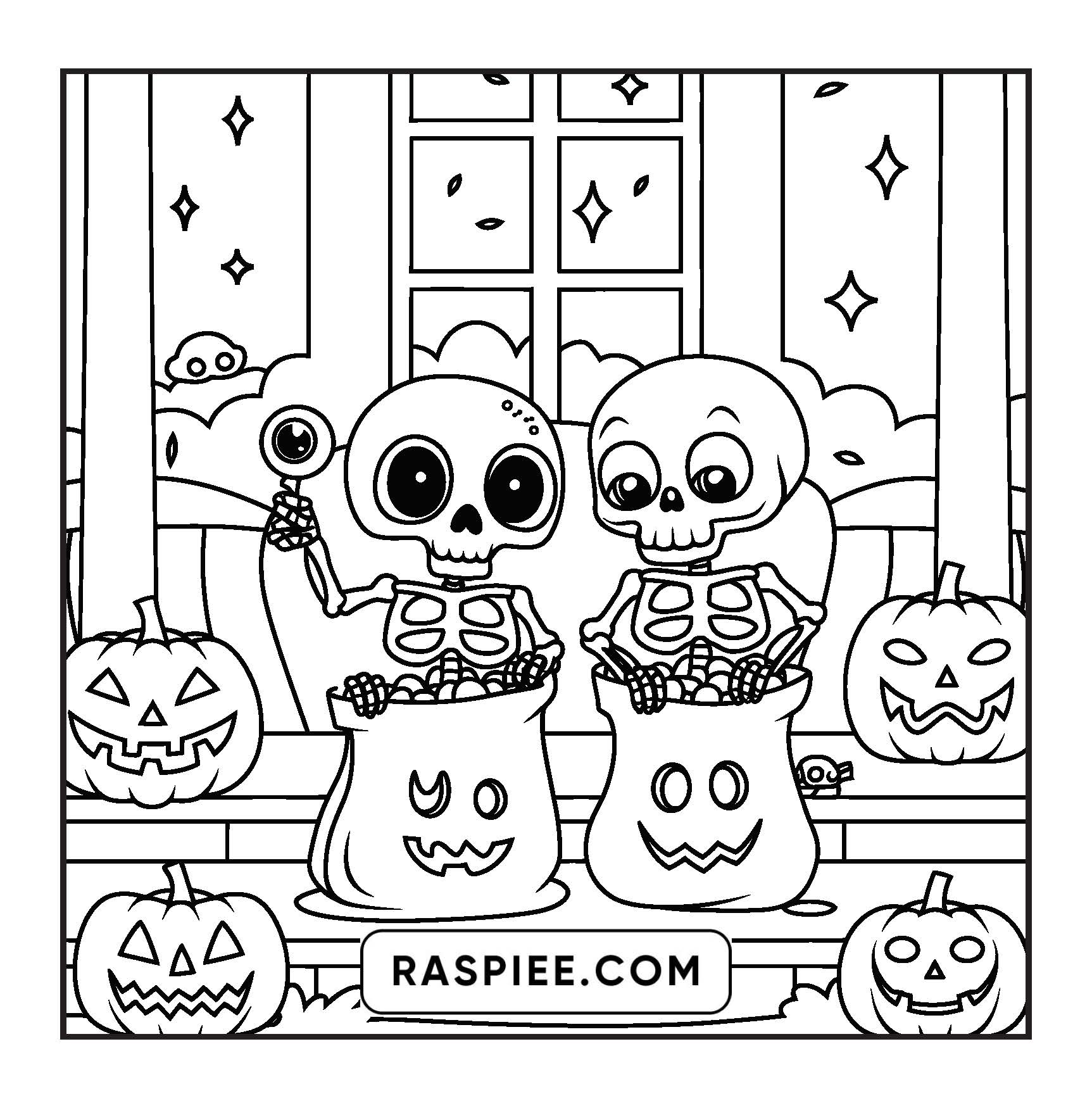 85 Bold and Easy Creepy Friends Halloween Coloring Pages
