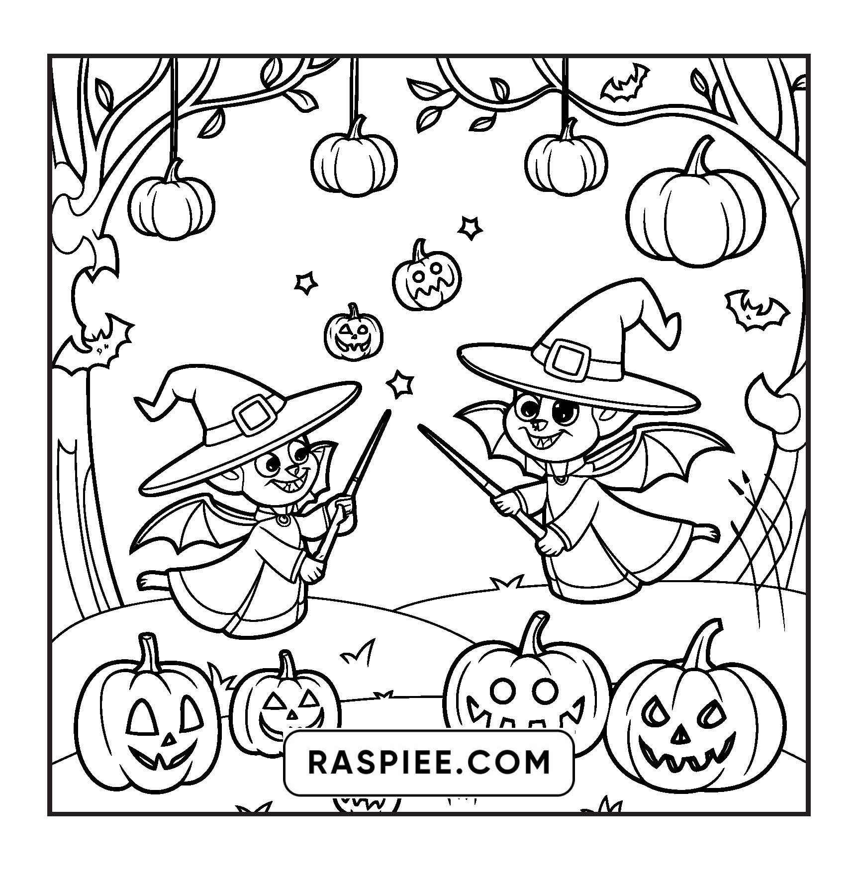 85 Bold and Easy Creepy Friends Halloween Coloring Pages