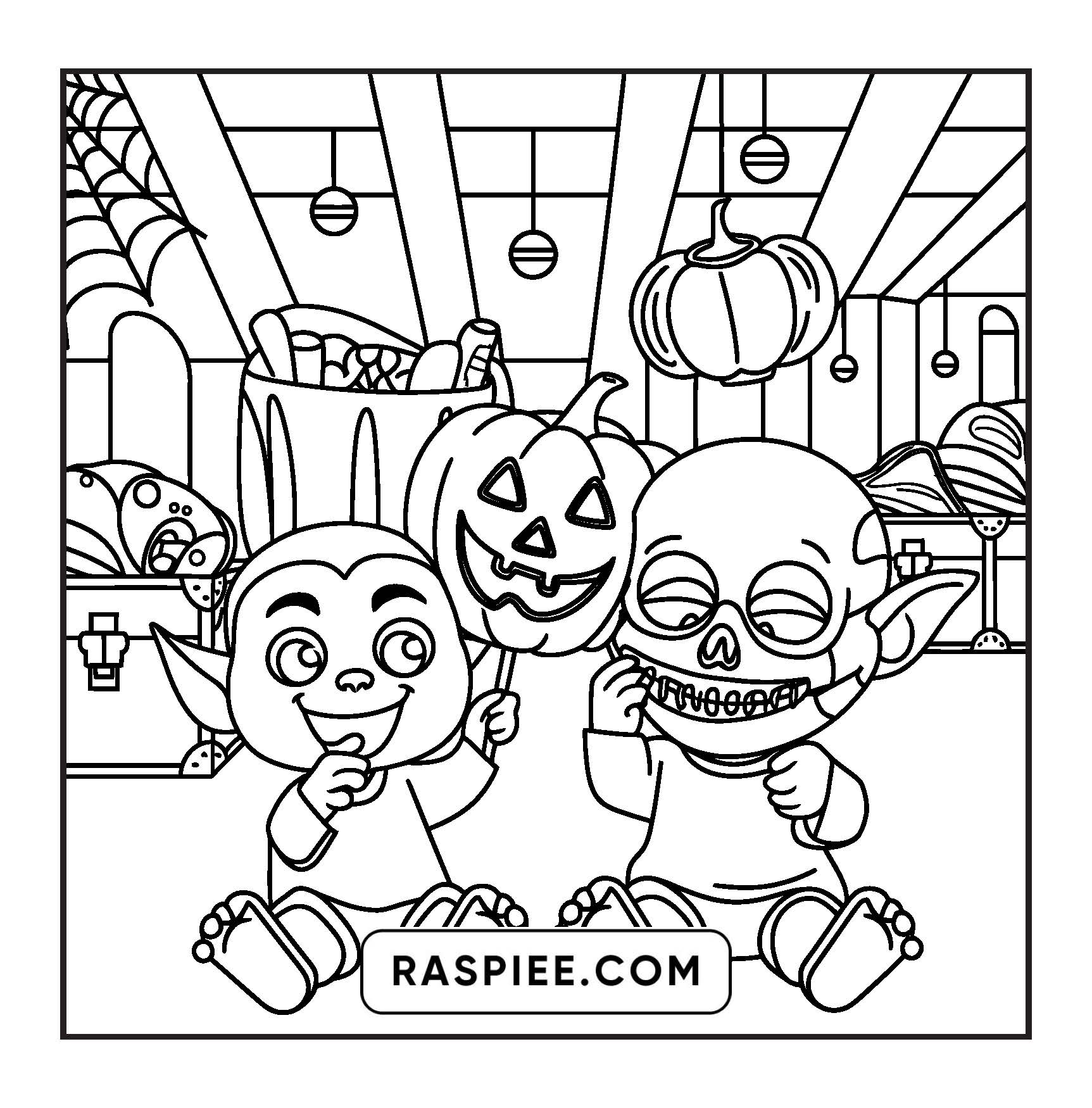 85 Bold and Easy Creepy Friends Halloween Coloring Pages