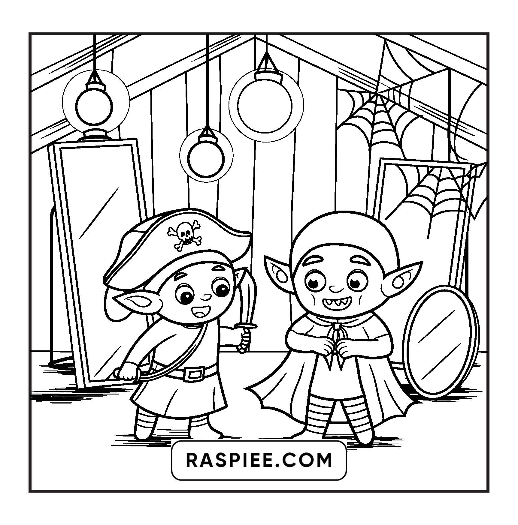 85 Bold and Easy Creepy Friends Halloween Coloring Pages