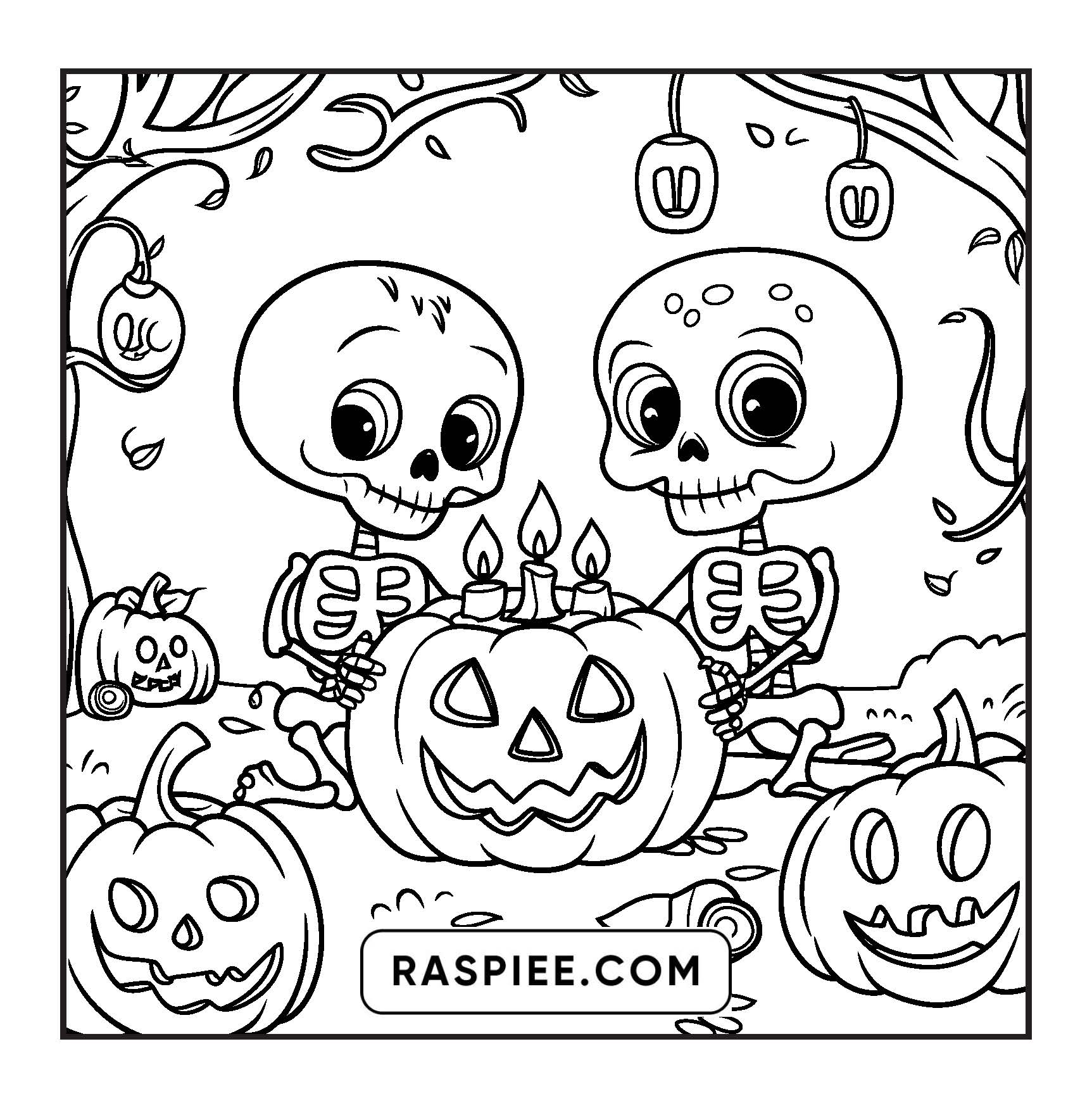 85 Bold and Easy Creepy Friends Halloween Coloring Pages