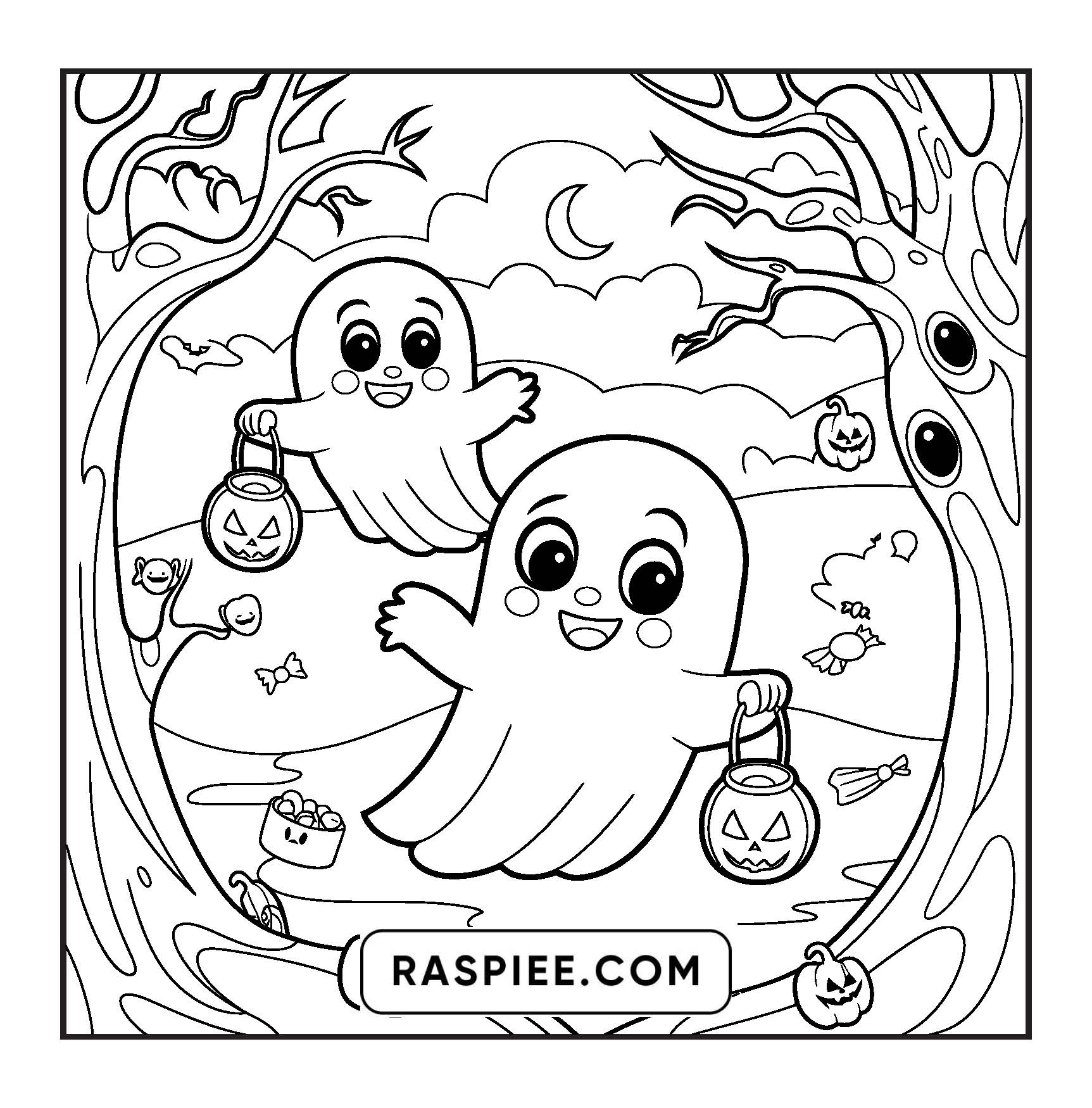 85 Bold and Easy Creepy Friends Halloween Coloring Pages