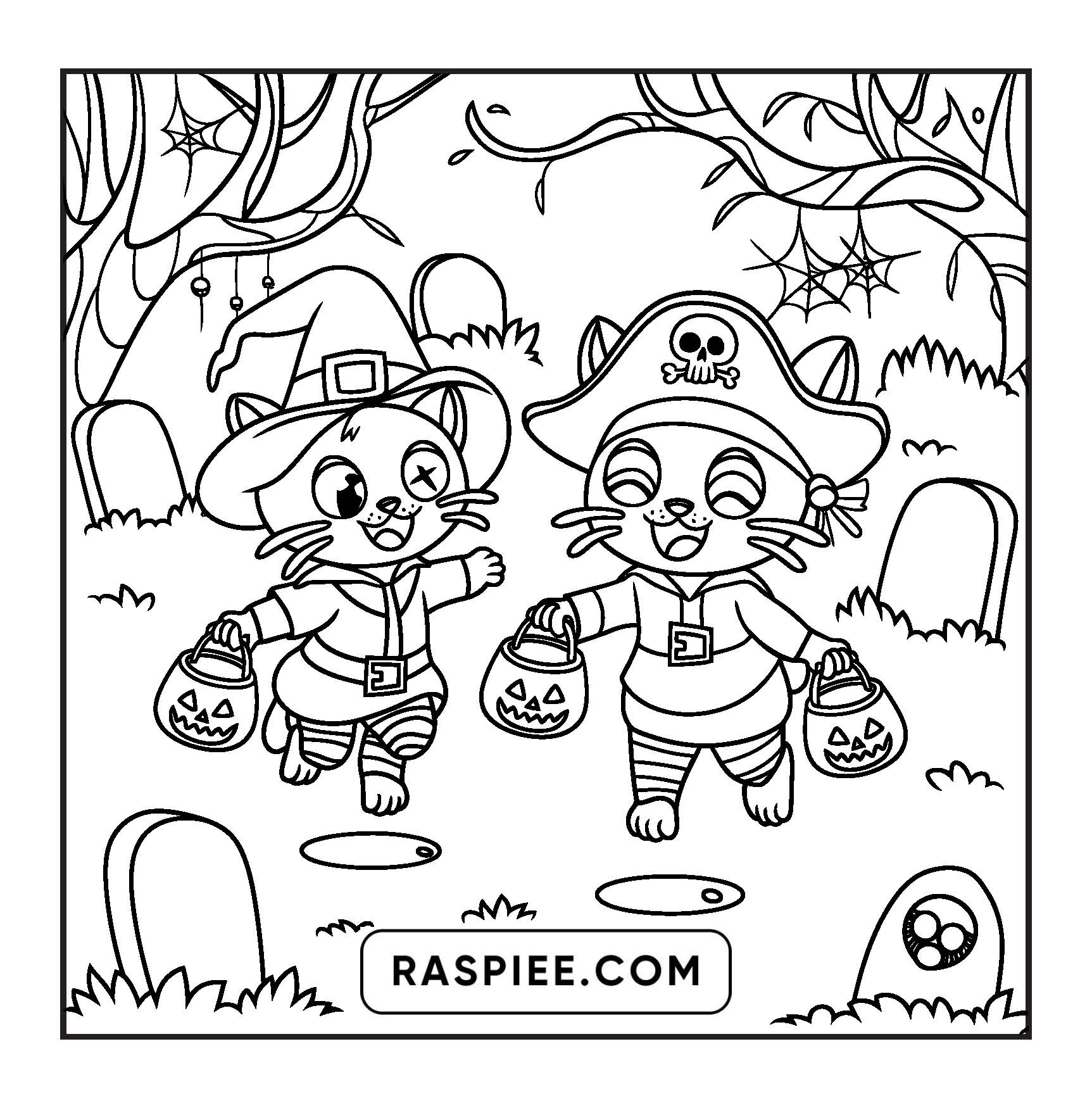 85 Bold and Easy Creepy Friends Halloween Coloring Pages