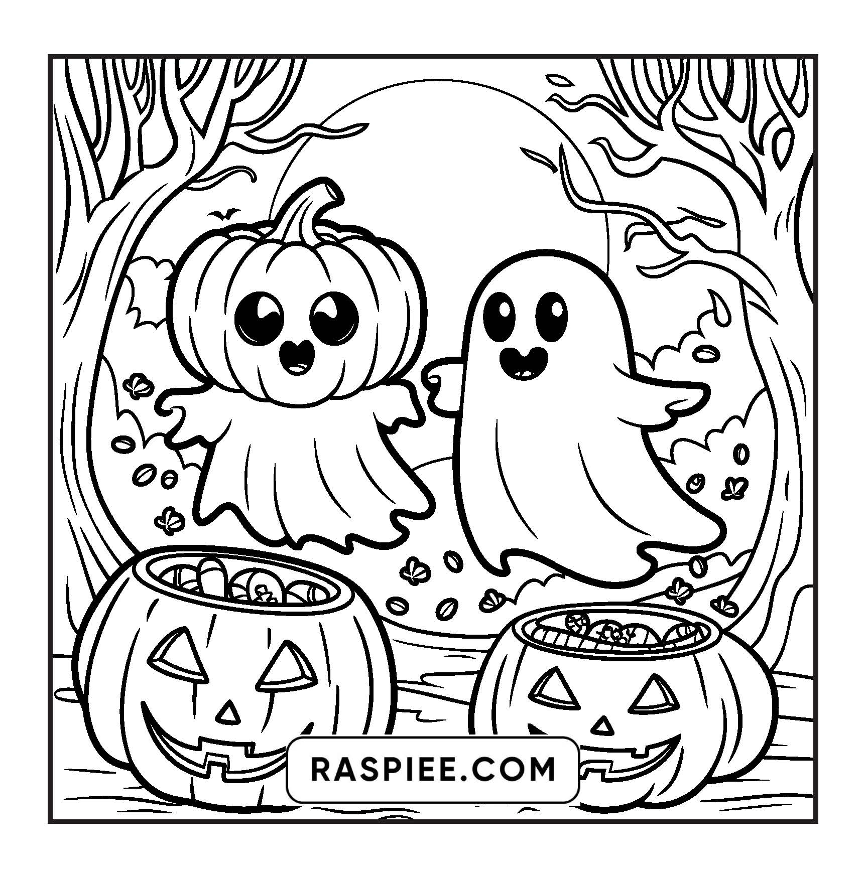 85 Bold and Easy Creepy Friends Halloween Coloring Pages