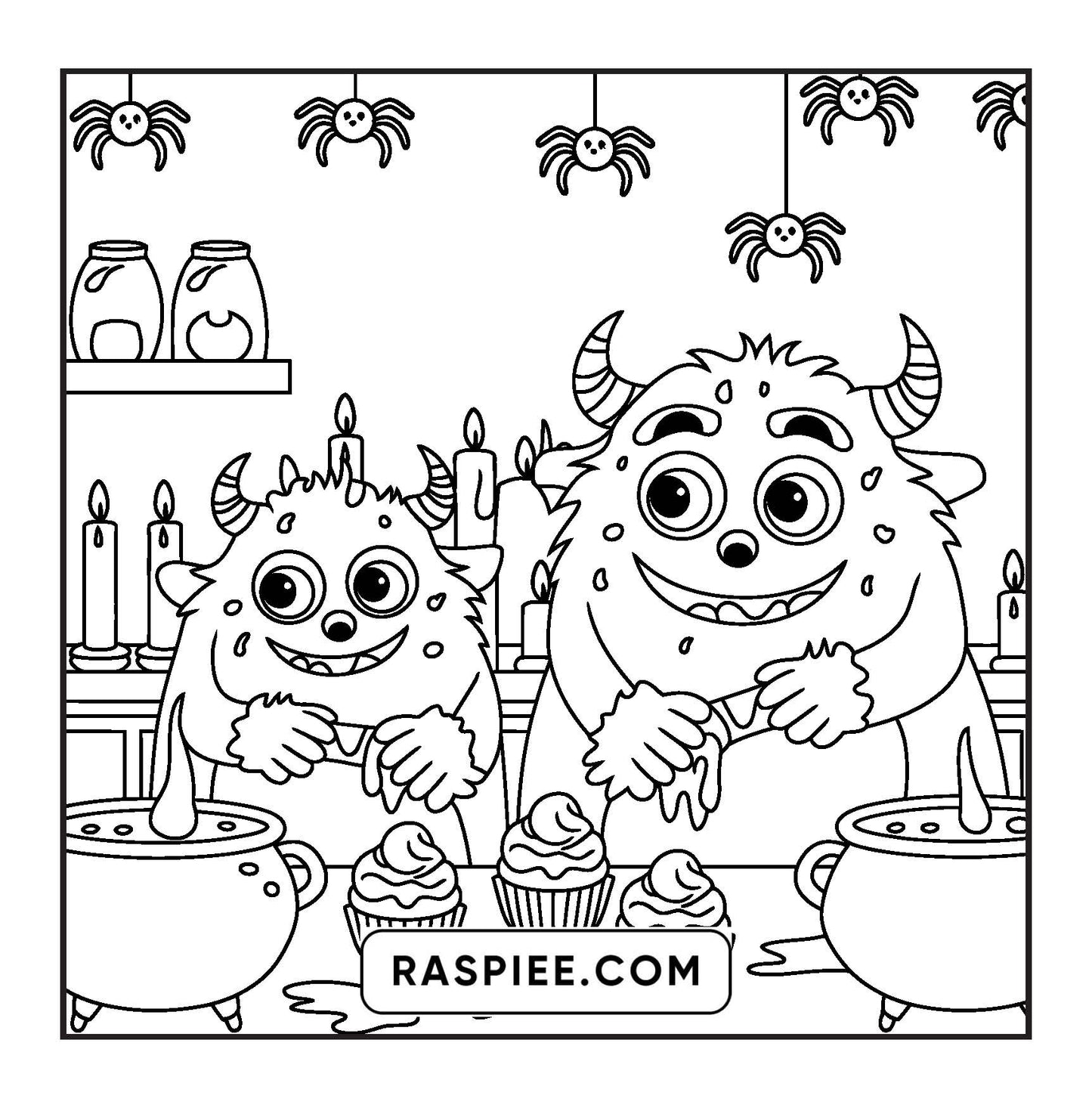 85 Bold and Easy Creepy Friends Halloween Coloring Pages