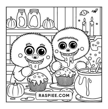 85 Bold and Easy Creepy Friends Halloween Coloring Pages