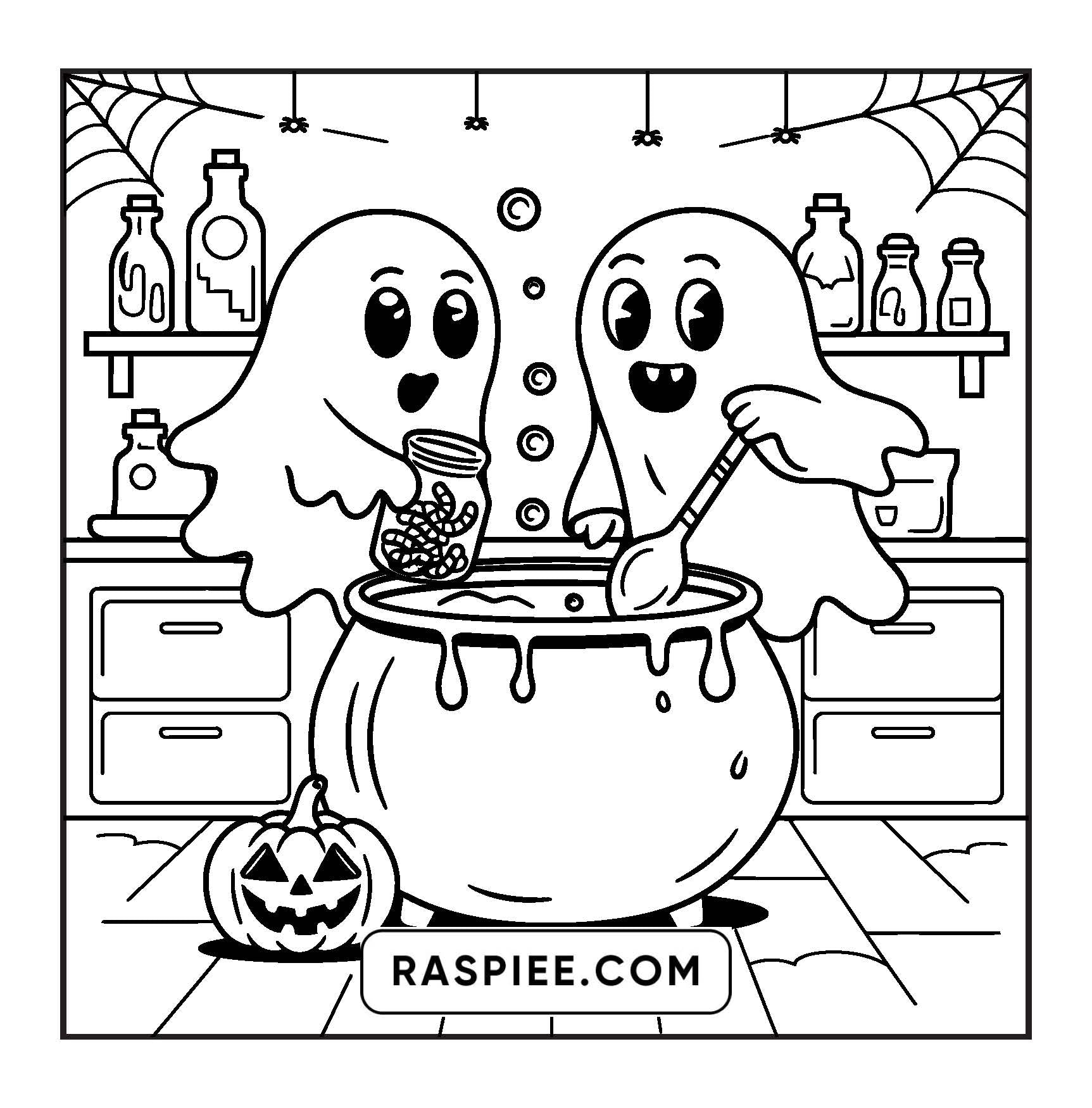 85 Bold and Easy Creepy Friends Halloween Coloring Pages