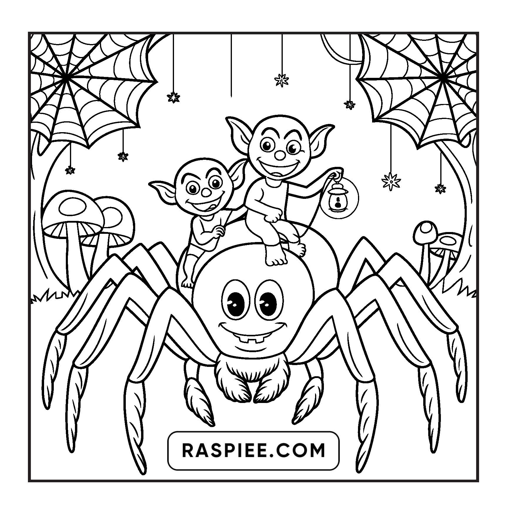 85 Bold and Easy Creepy Friends Halloween Coloring Pages