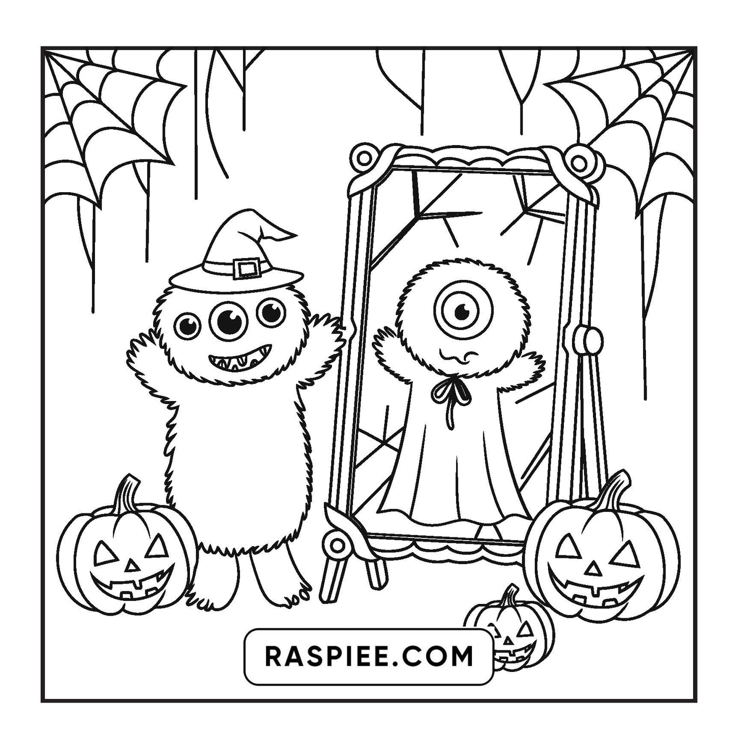 85 Bold and Easy Creepy Friends Halloween Coloring Pages
