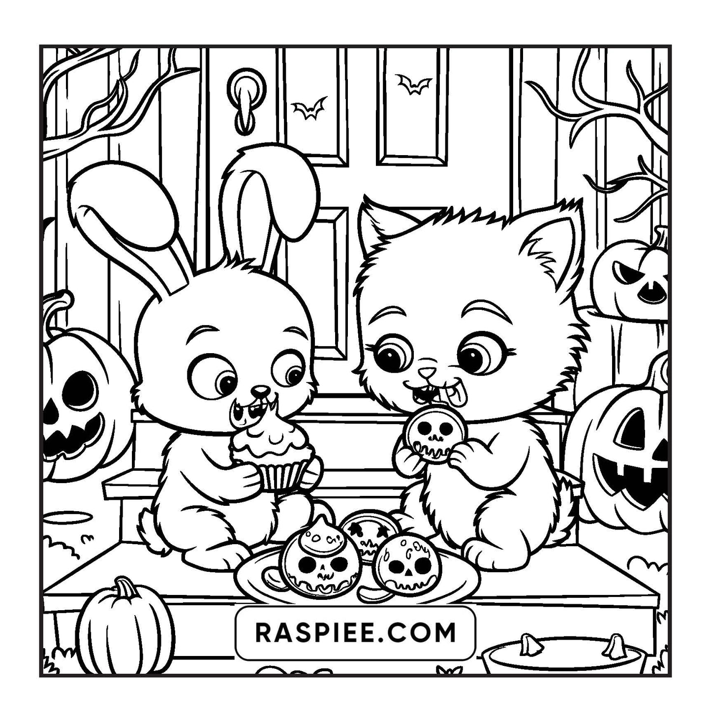 85 Bold and Easy Creepy Friends Halloween Coloring Pages