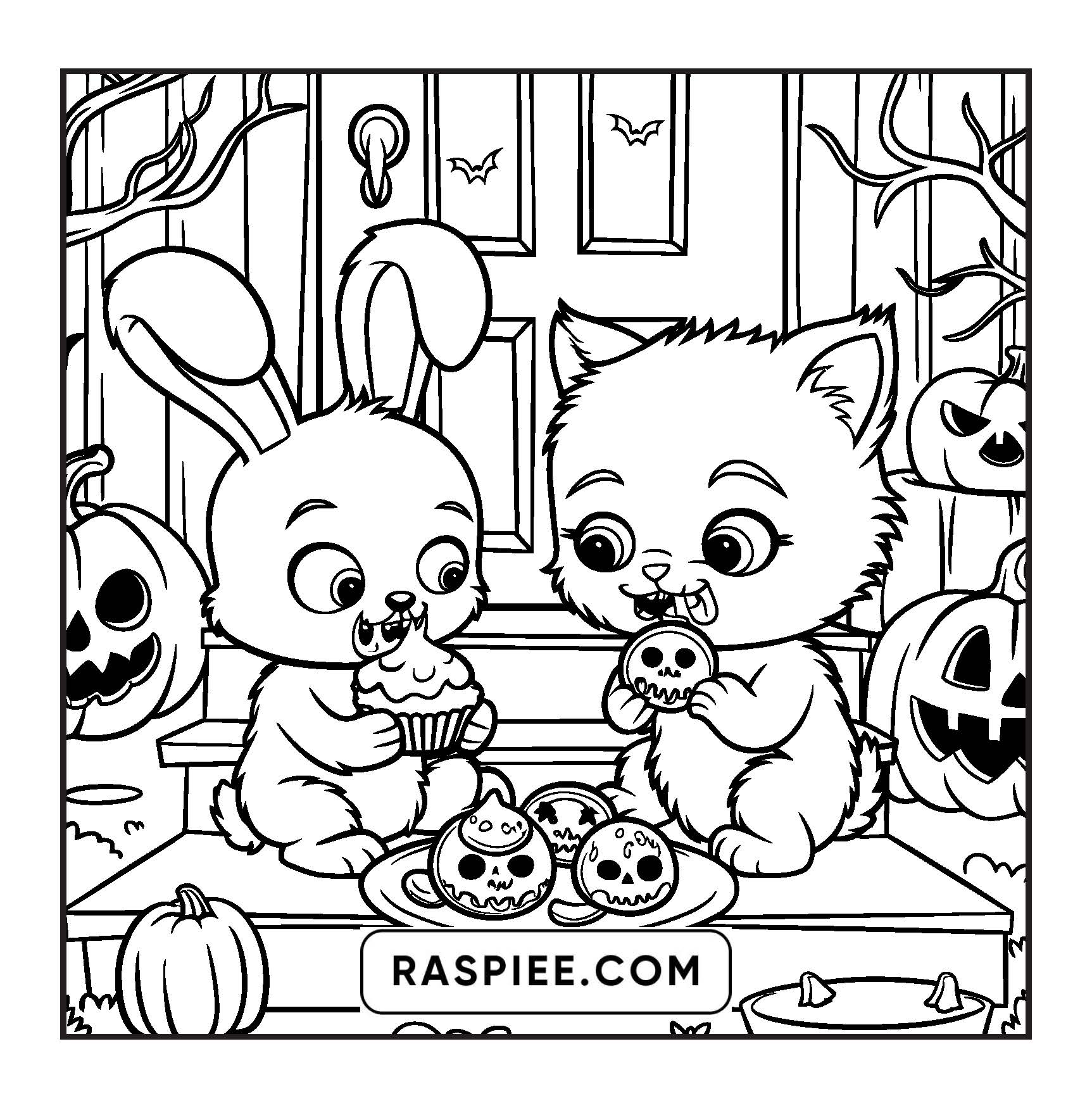 85 Bold and Easy Creepy Friends Halloween Coloring Pages