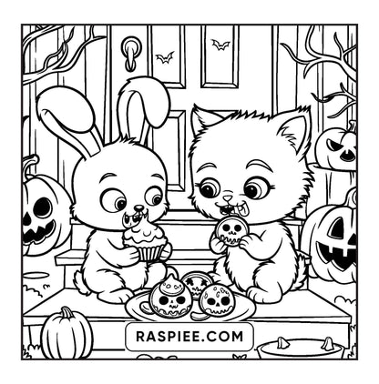 85 Bold and Easy Creepy Friends Halloween Coloring Pages