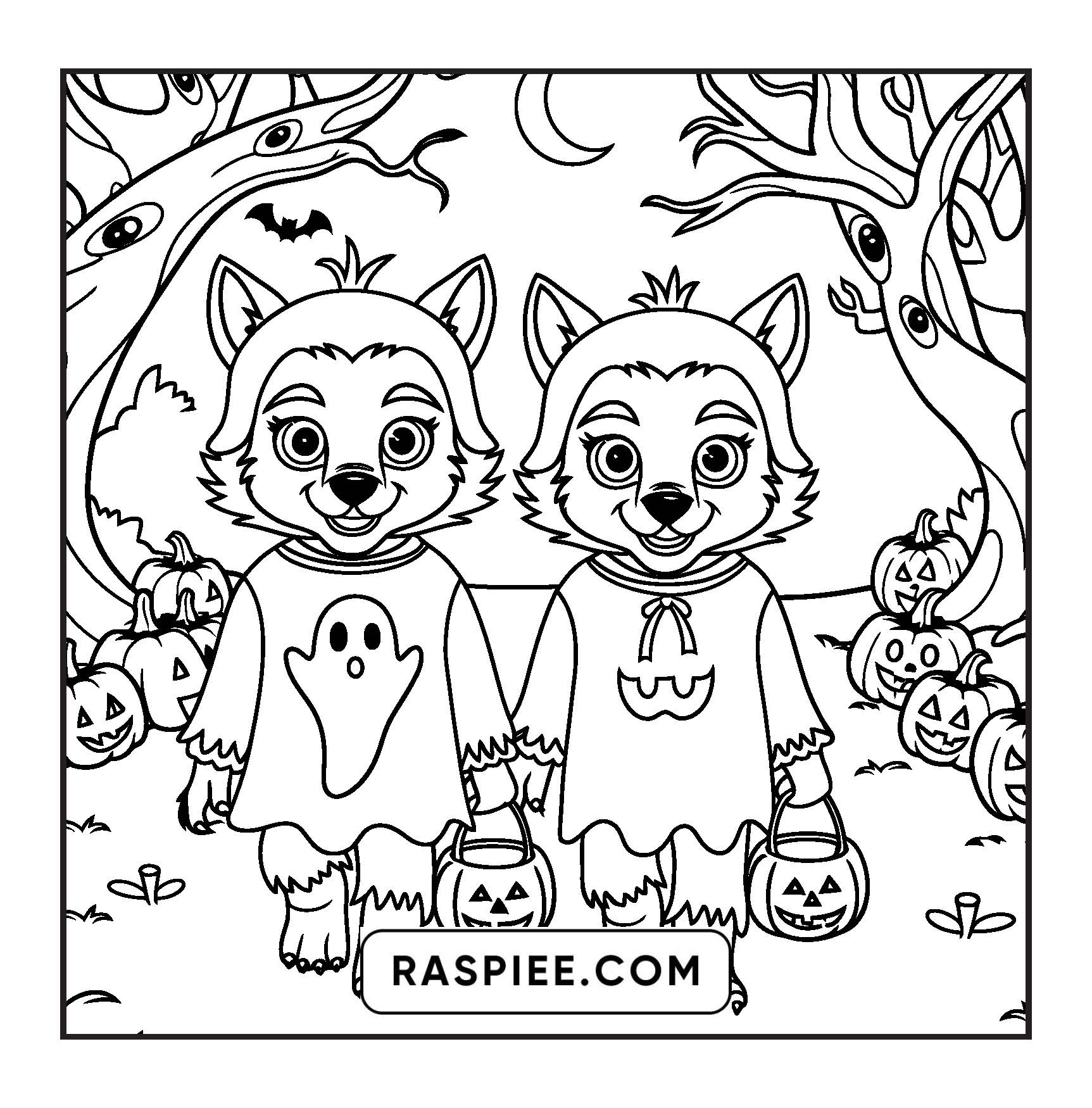 85 Bold and Easy Creepy Friends Halloween Coloring Pages