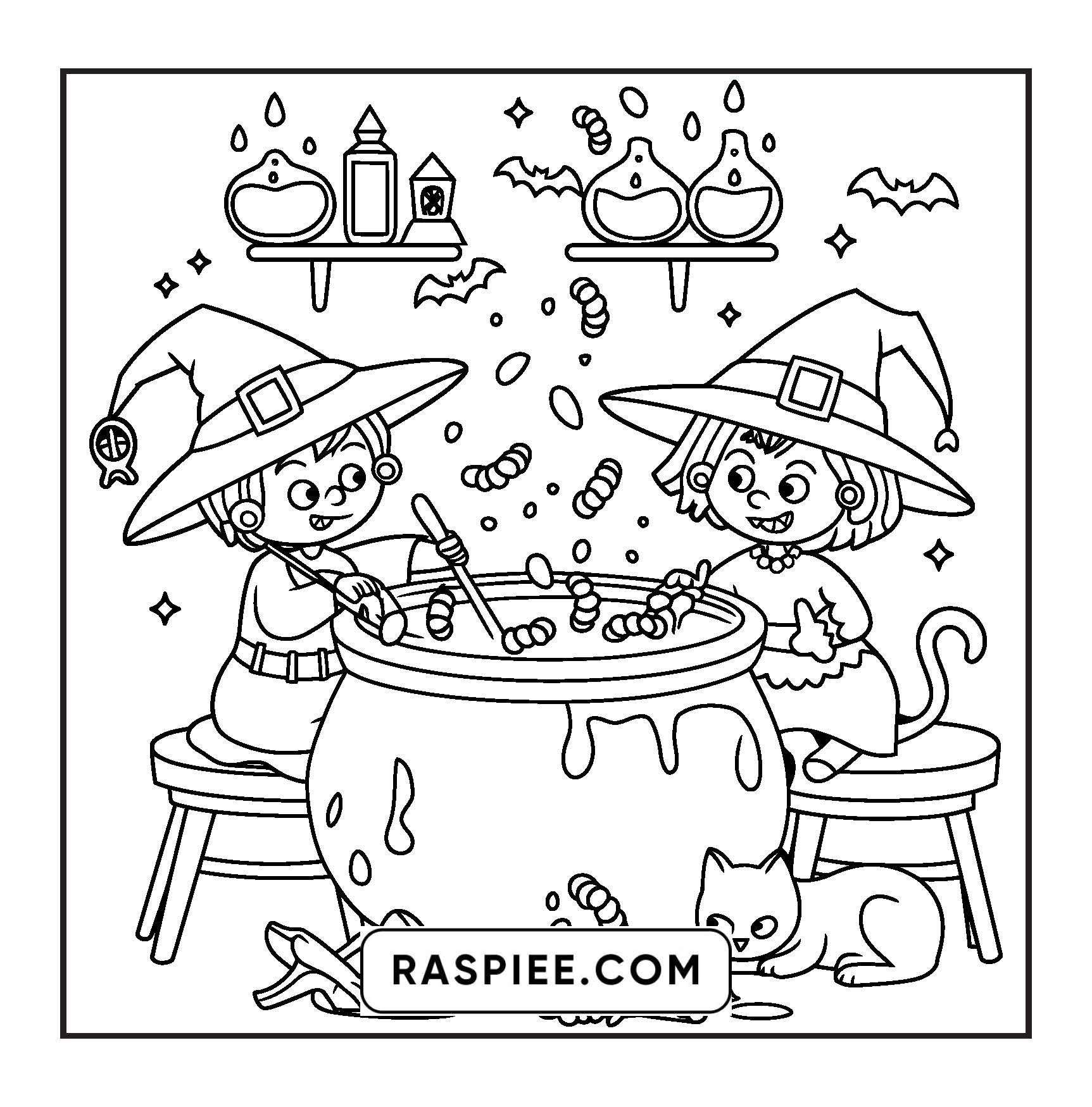 85 Bold and Easy Creepy Friends Halloween Coloring Pages