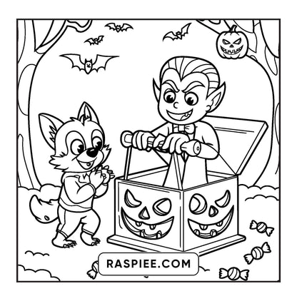 85 Bold and Easy Creepy Friends Halloween Coloring Pages