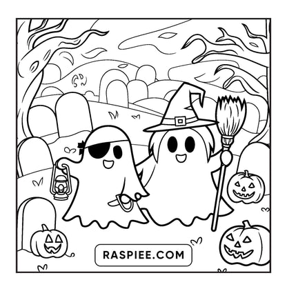 85 Bold and Easy Creepy Friends Halloween Coloring Pages