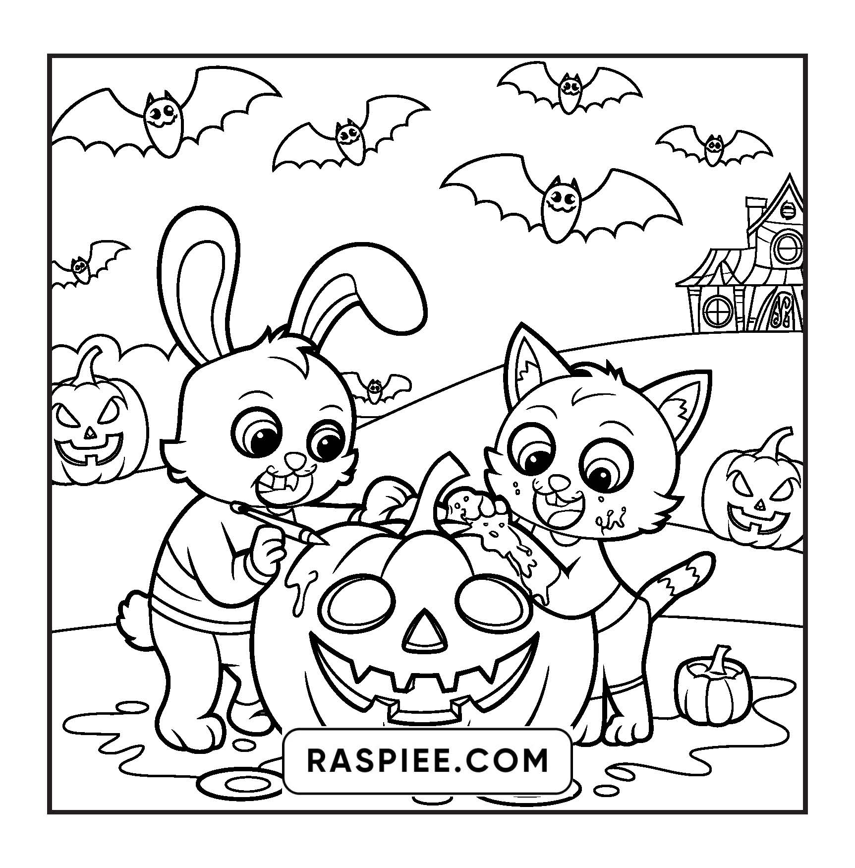 85 Bold and Easy Creepy Friends Halloween Coloring Pages
