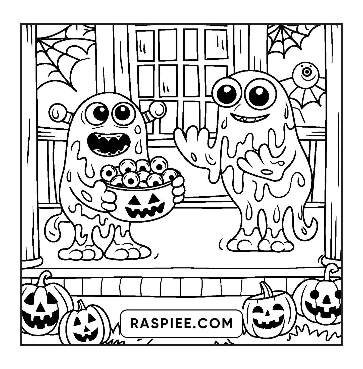 85 Bold and Easy Creepy Friends Halloween Coloring Pages