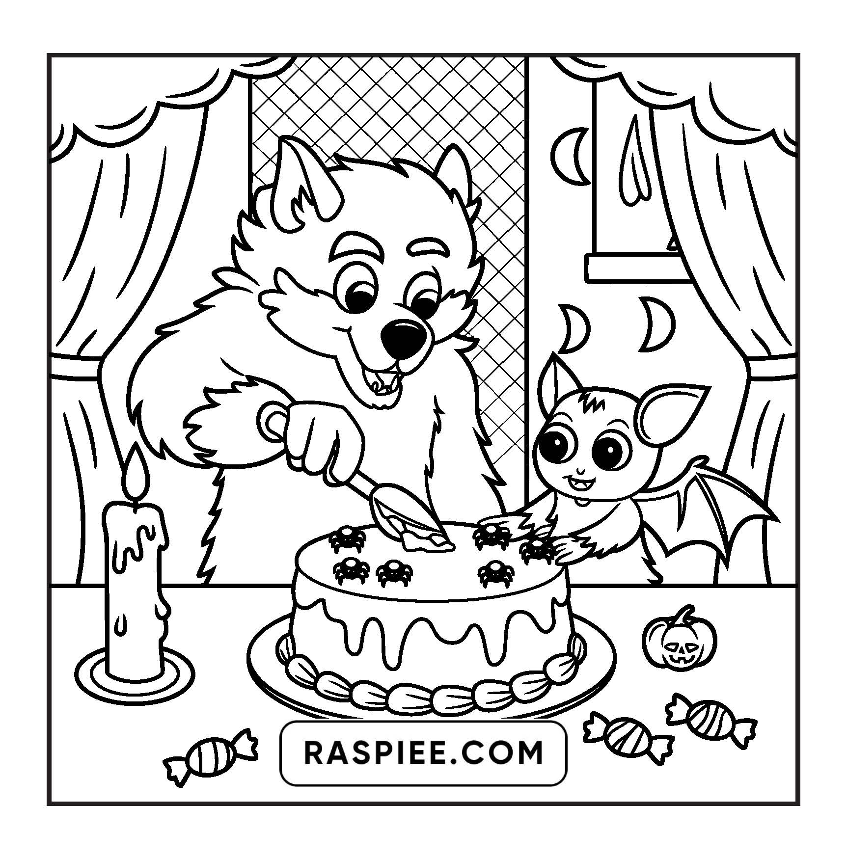85 Bold and Easy Creepy Friends Halloween Coloring Pages