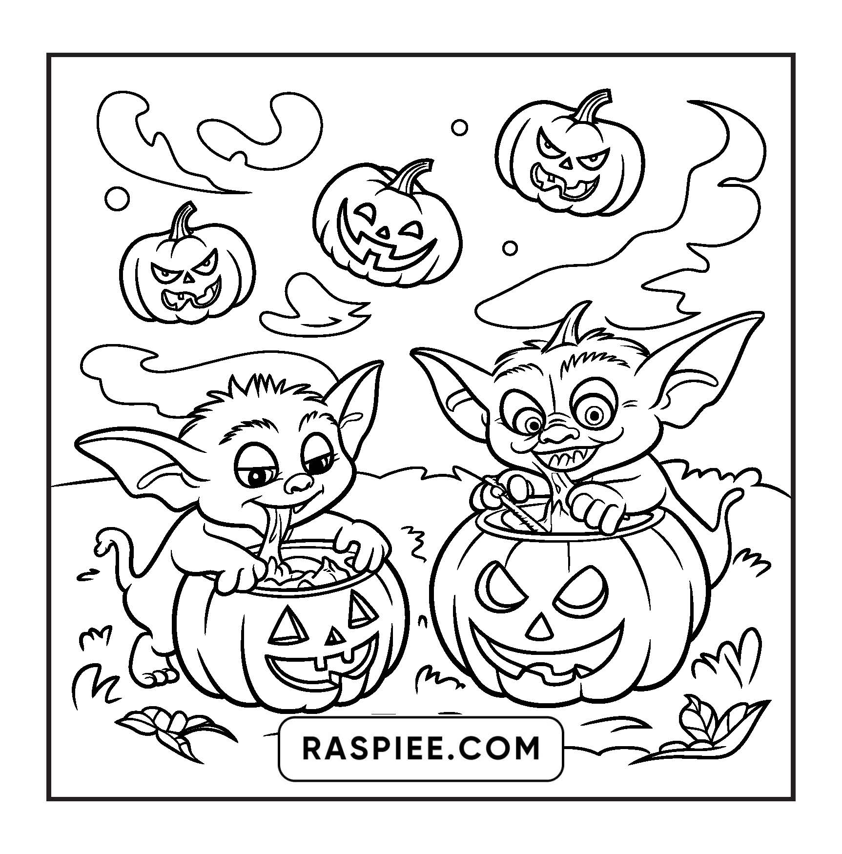85 Bold and Easy Creepy Friends Halloween Coloring Pages