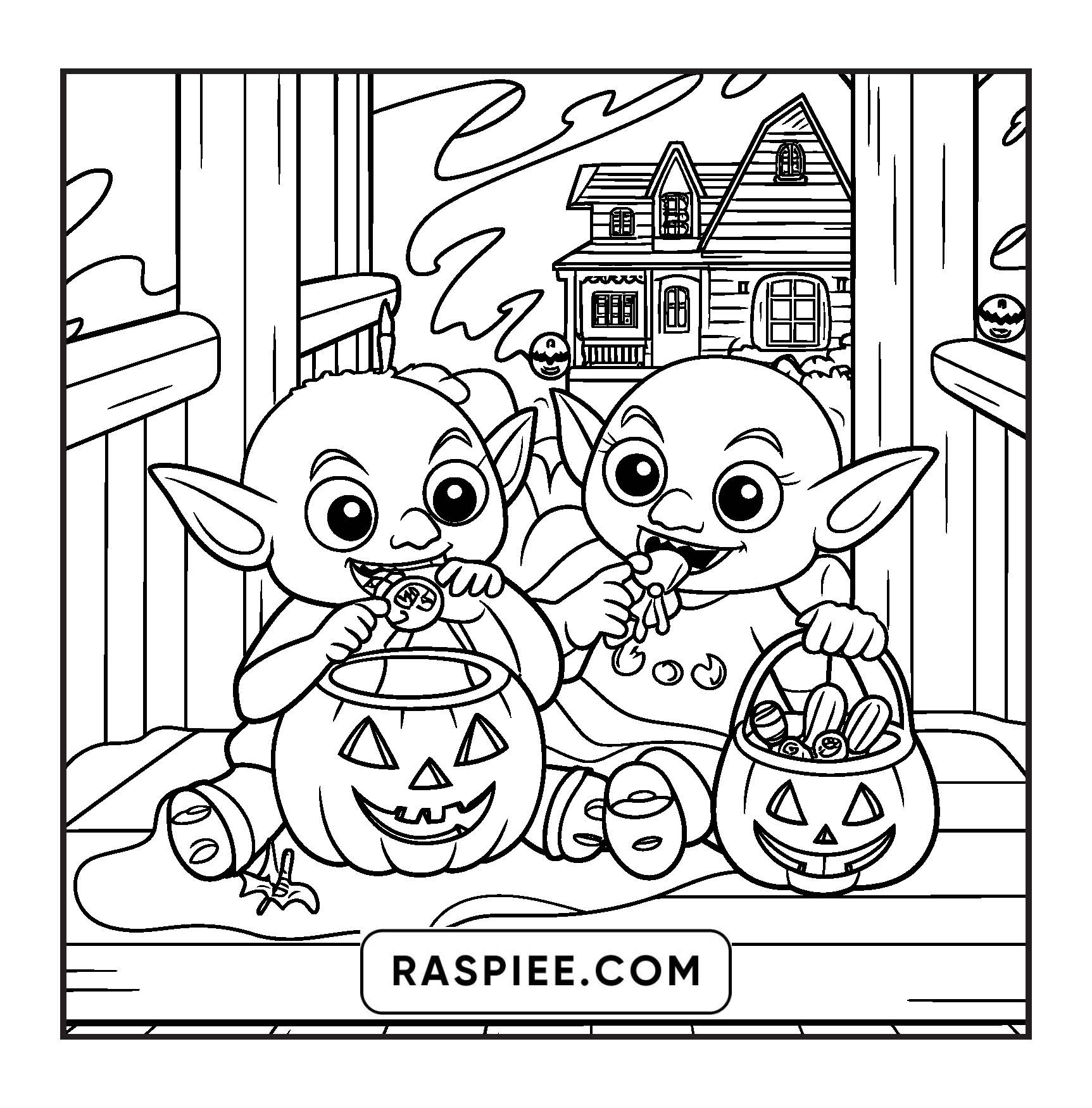 85 Bold and Easy Creepy Friends Halloween Coloring Pages