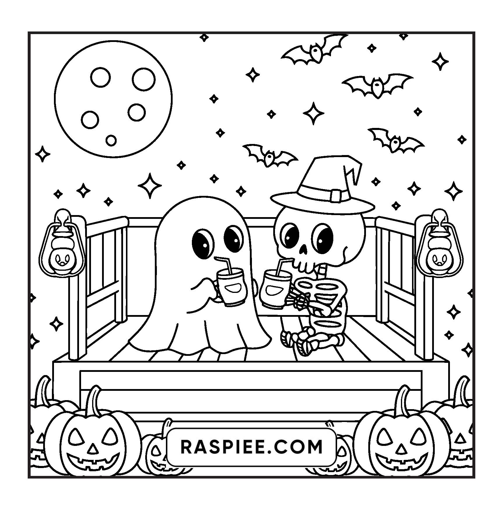 85 Bold and Easy Creepy Friends Halloween Coloring Pages