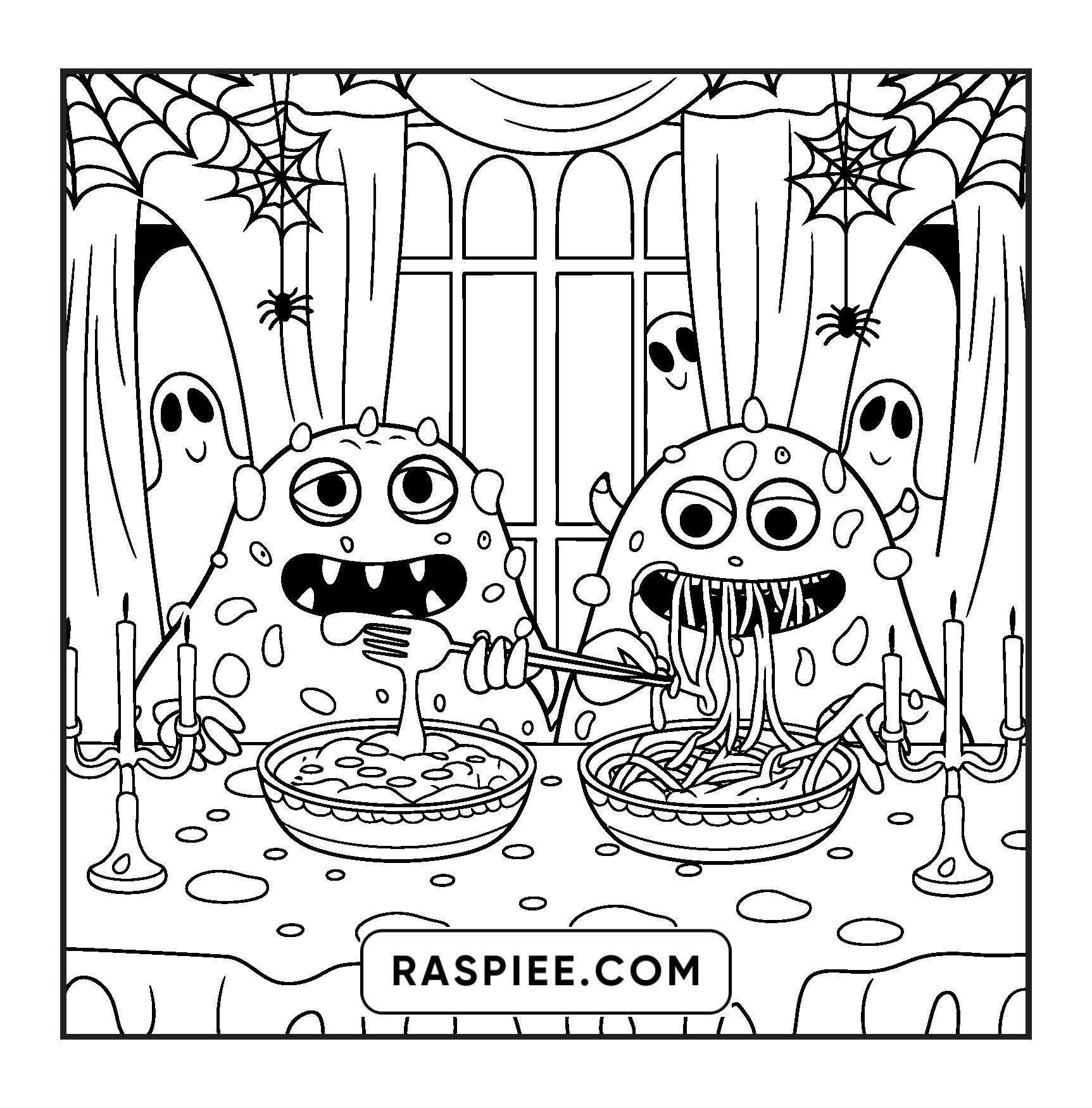 85 Bold and Easy Creepy Friends Halloween Coloring Pages