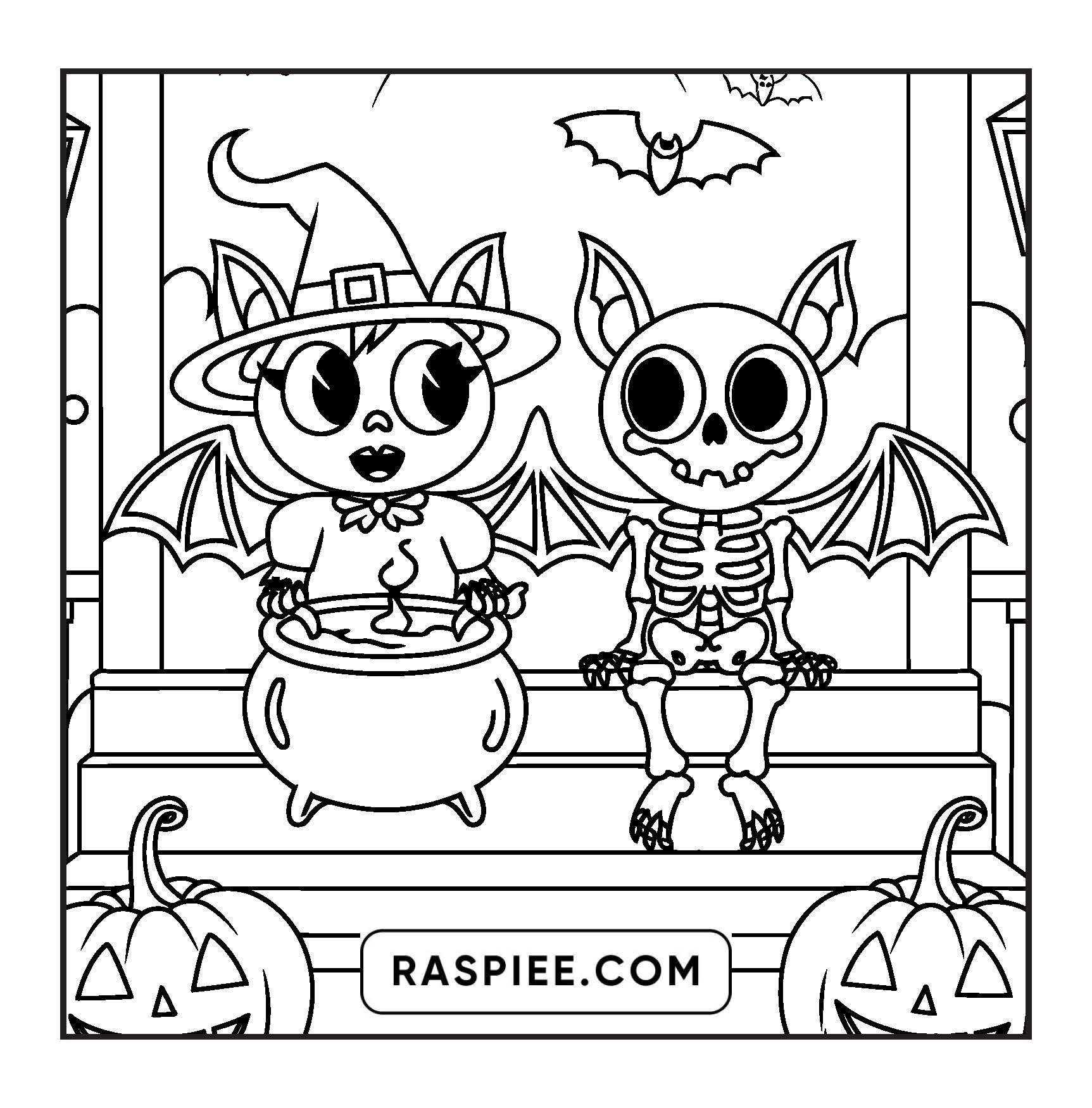 85 Bold and Easy Creepy Friends Halloween Coloring Pages
