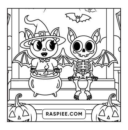 85 Bold and Easy Creepy Friends Halloween Coloring Pages